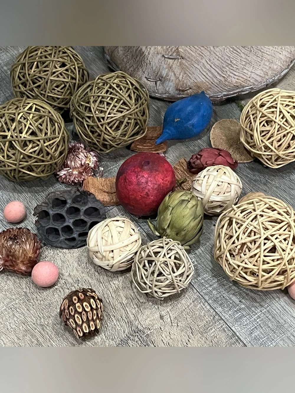 Decorative Driftwood Decorative Wood Balls Pier 1 -EUC